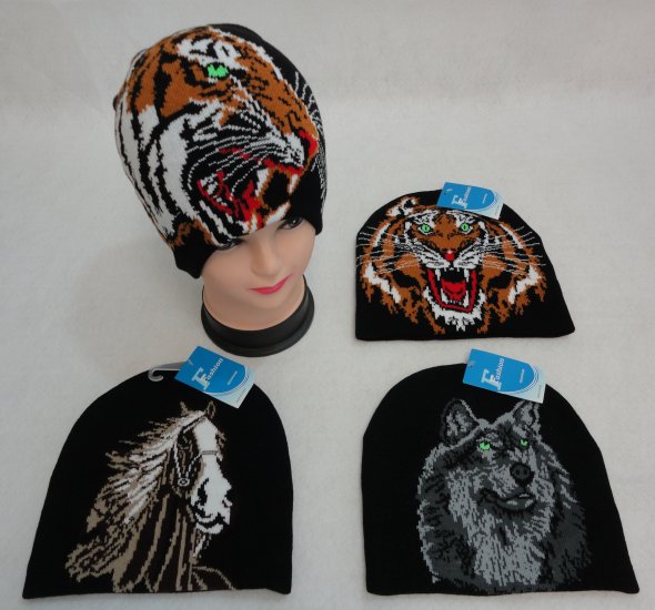 Knitted Beanie [Tiger/HORSE/Wolf]
